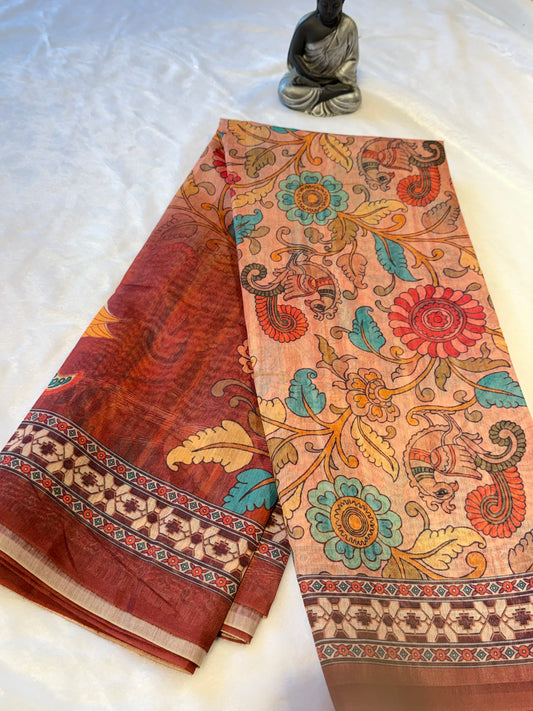 Chanderi Cotton-Digital print Saree