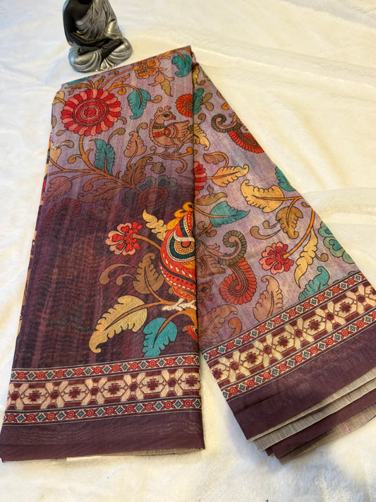 Chanderi Cotton-Digital print Saree