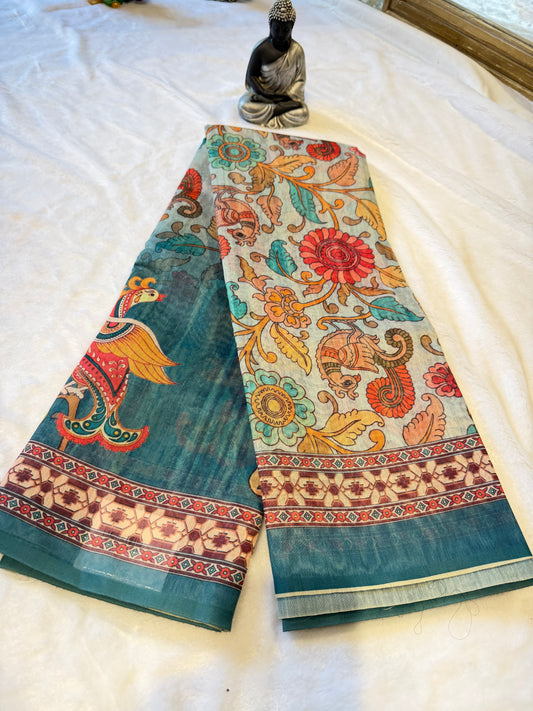 Chanderi Cotton-Digital print Saree