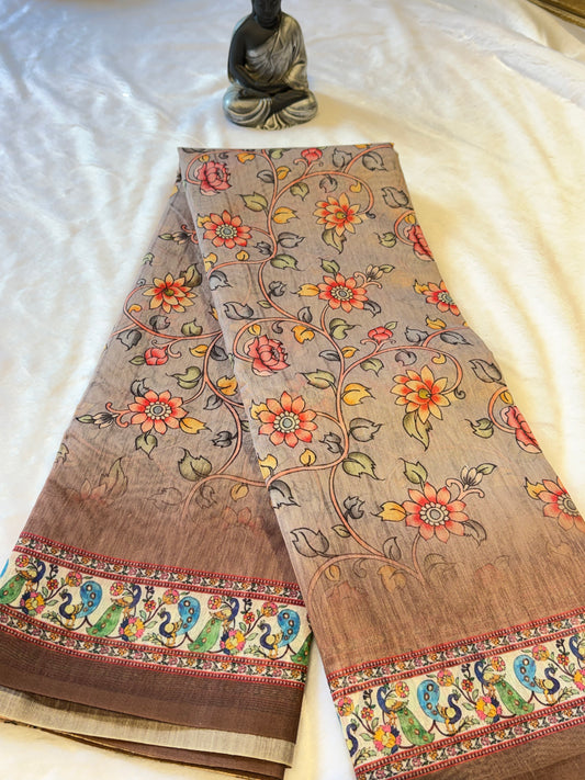 Chanderi Cotton-Digital print Saree