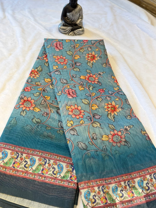 Chanderi Cotton-Digital print Saree