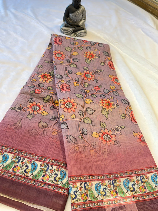 Chanderi Cotton-Digital print Saree