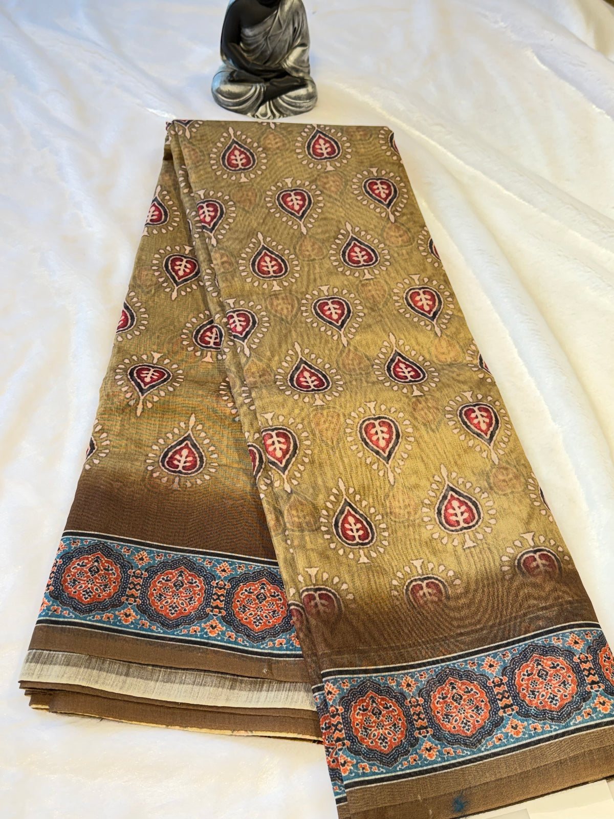 Chanderi Cotton-Digital print Saree