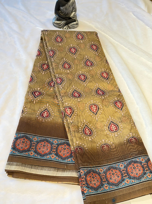 Chanderi Cotton-Digital print Saree