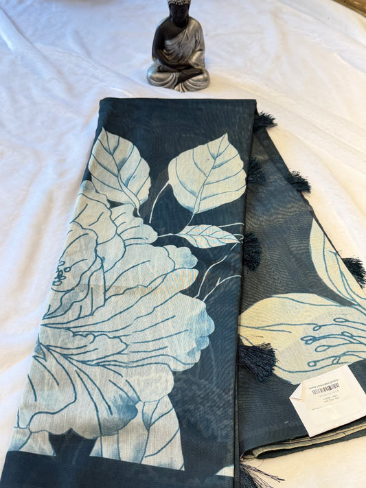 Chanderi Cotton-Digital print Saree