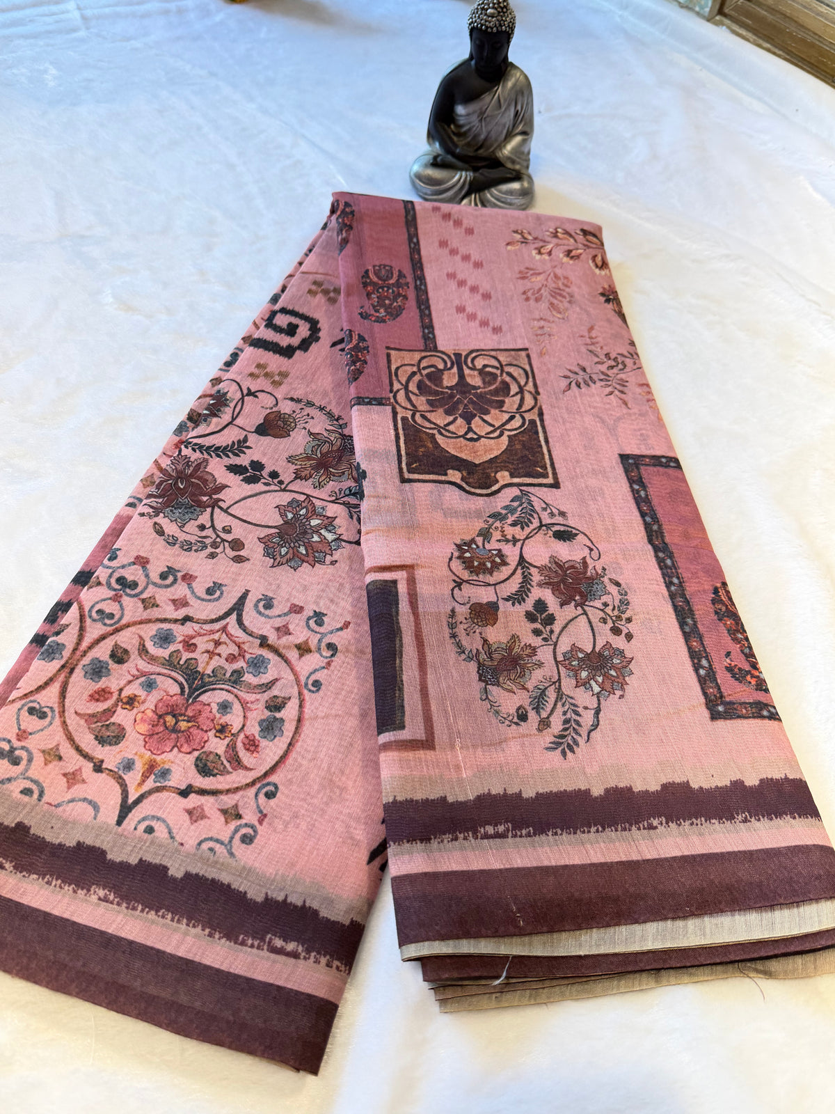 Chanderi Cotton-Digital print Saree