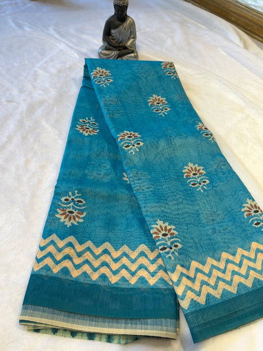 Chanderi Cotton-Digital print Saree